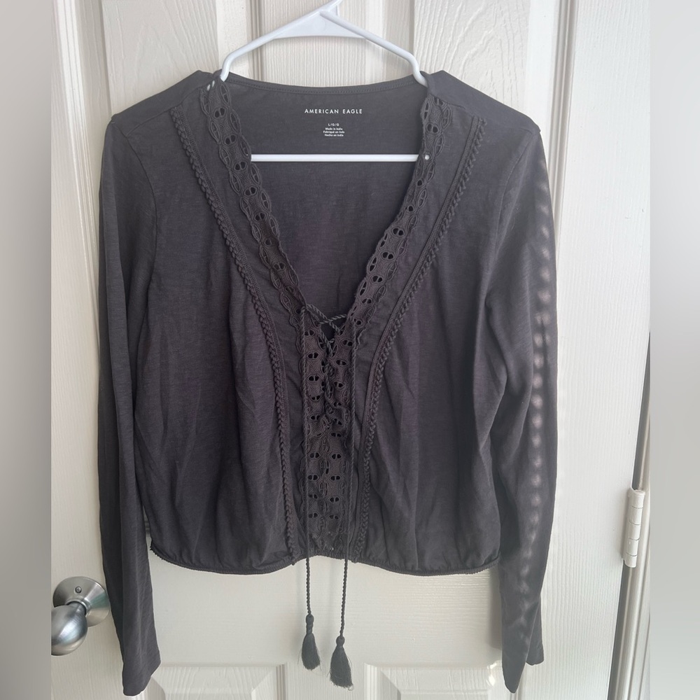 American Eagle Cropped Long Sleeve